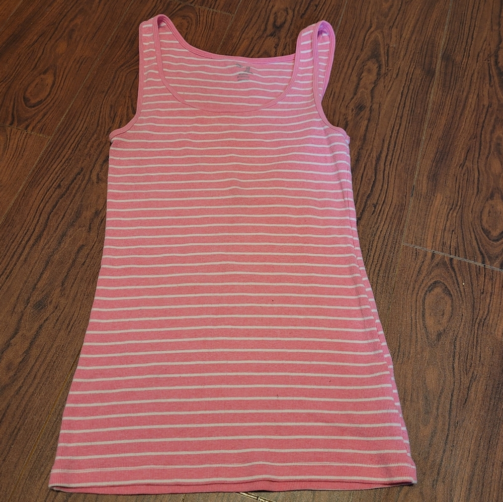 Pink and white striped Gap tank top size med